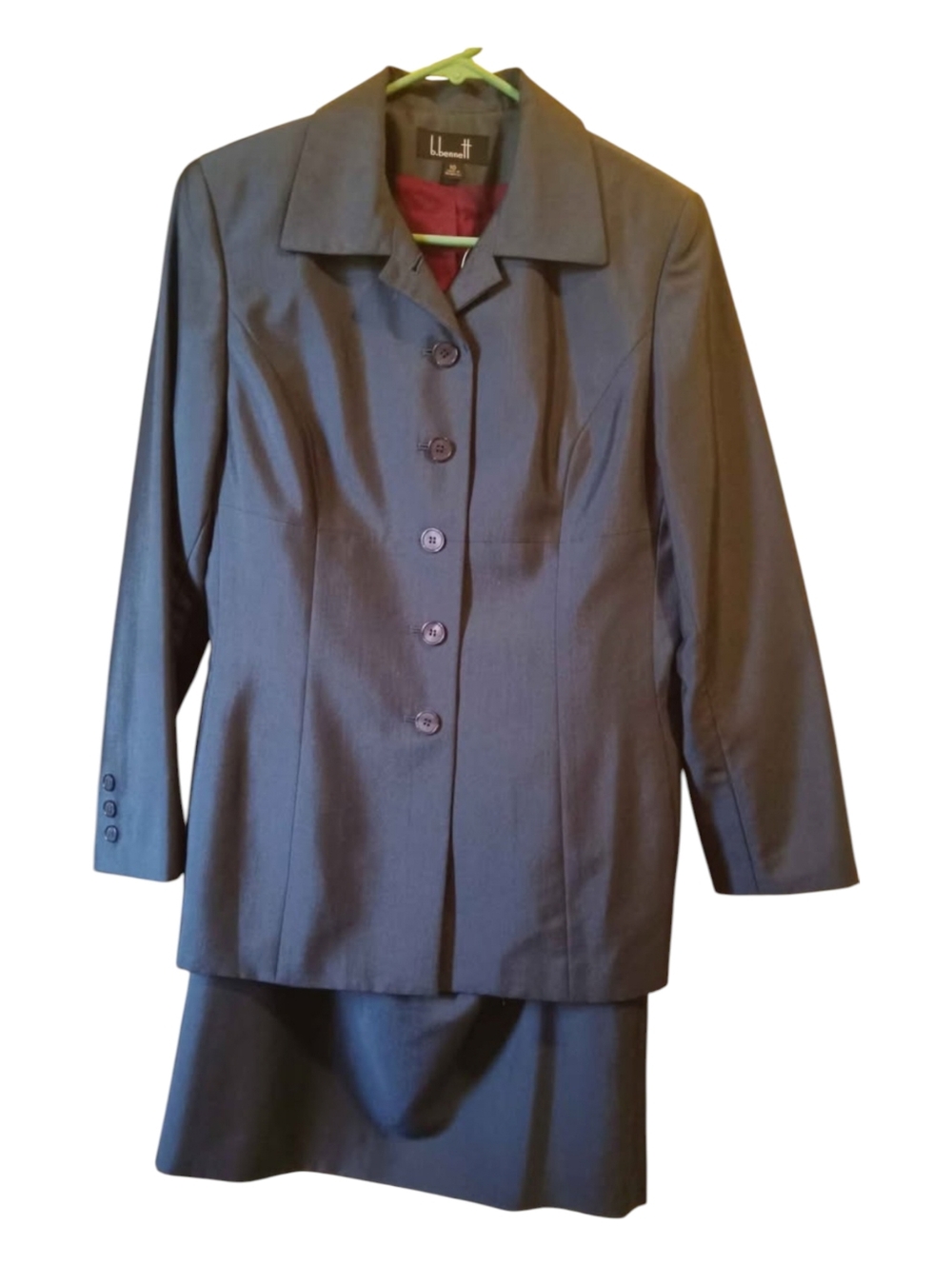 B Bennett Navy Blue 2pc Blazer & Skirt Suit, Size 10